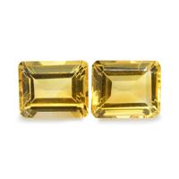 9.34 Ct.Tw. Emerald Cut Citrine Pair