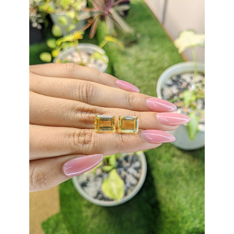 9.34 Ct.Tw. Citrine Pair from Brazil