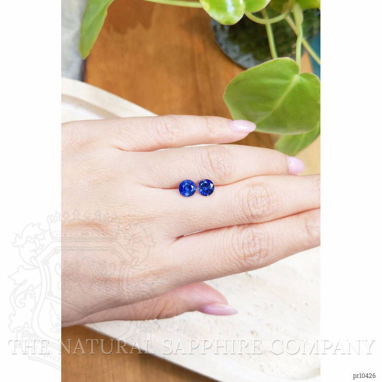 2.08 Ct.Tw. Blue Sapphire Pair from Ceylon (Sri Lanka)
