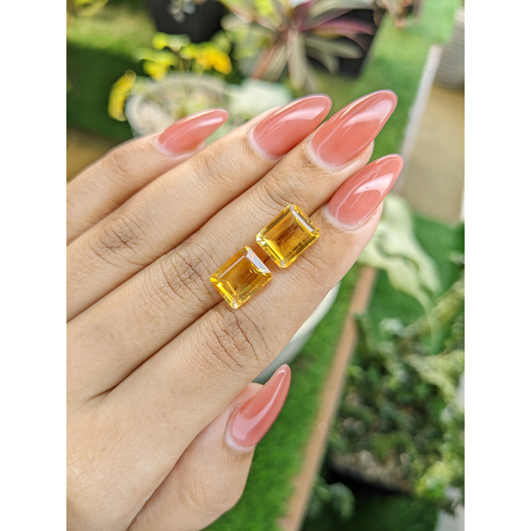 7.47 Ct.Tw. Citrine Pair from Brazil