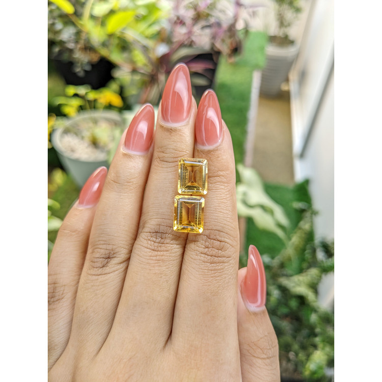 9.32 Ct.Tw. Citrine Pair from Brazil