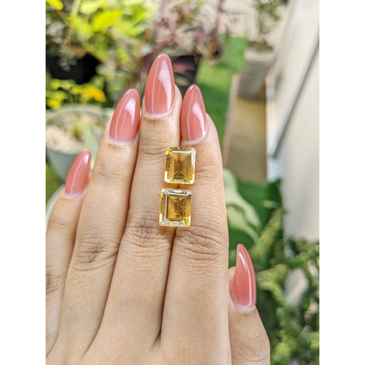 8.68 Ct.Tw. Citrine Pair from Brazil