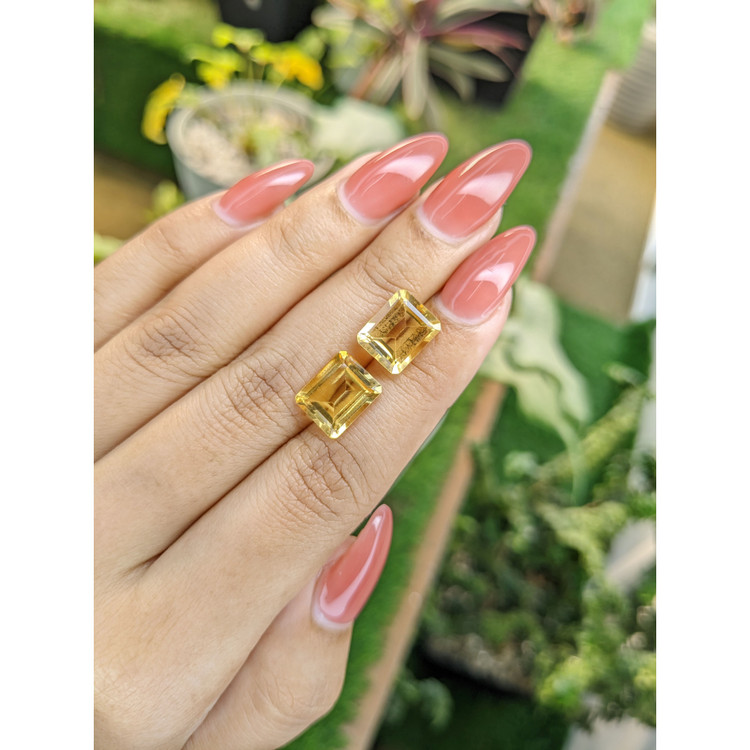 7.74 Ct.Tw. Citrine Pair from Brazil
