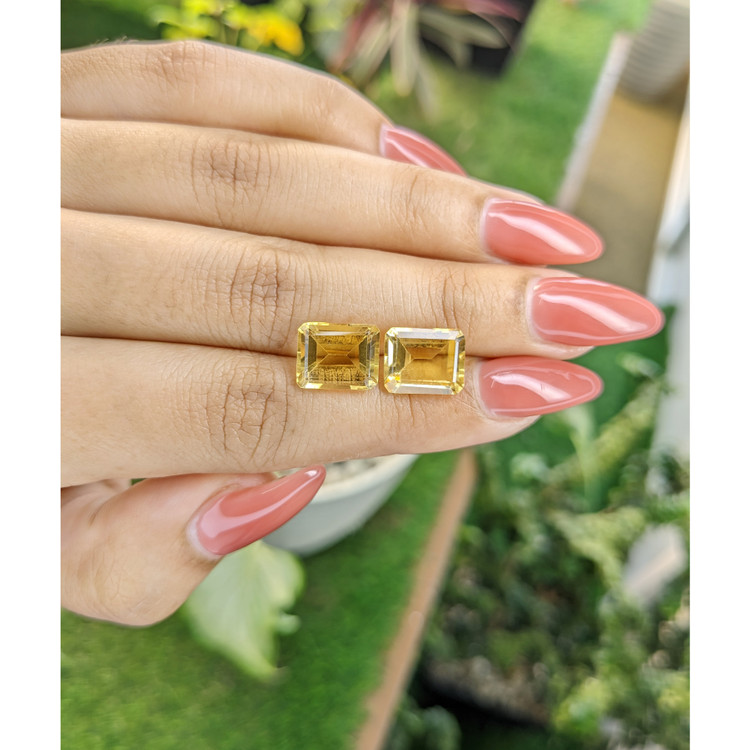 7.70 Ct.Tw. Citrine Pair from Brazil