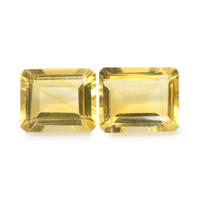 7.85 Ct.Tw. Emerald Cut Citrine Pair