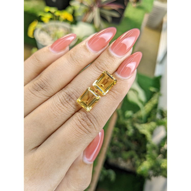7.85 Ct.Tw. Citrine Pair from Brazil