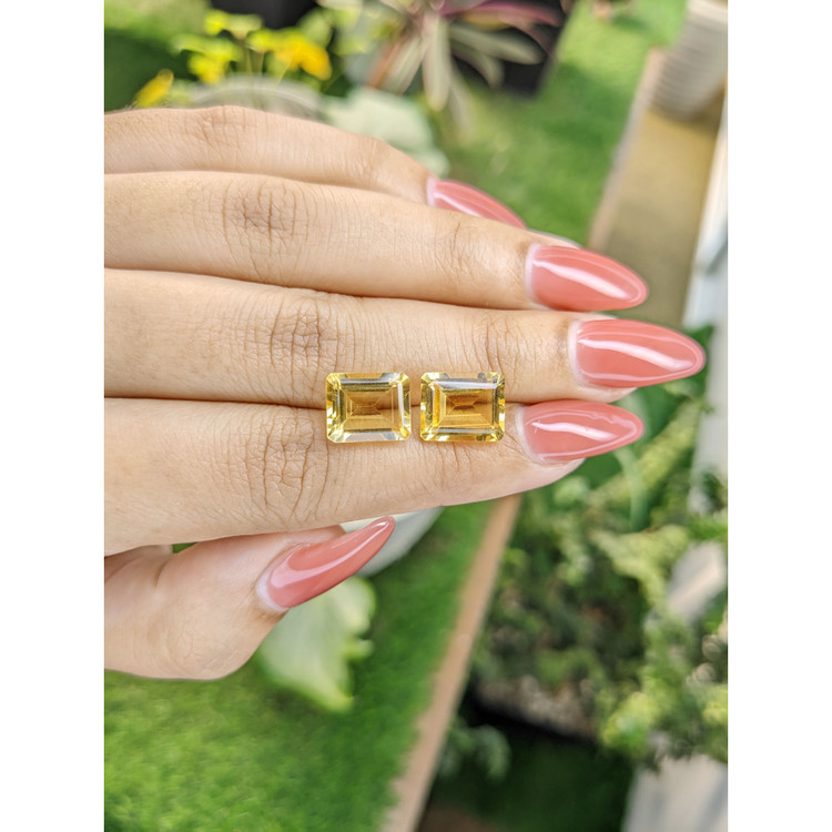 7.85 Ct.Tw. Citrine Pair from Brazil