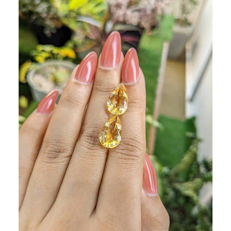 9.47 Ct.Tw. Citrine Pair from Brazil