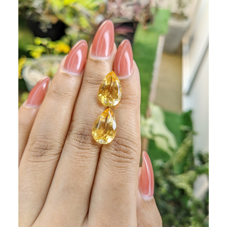 9.56 Ct.Tw. Citrine Pair from Brazil