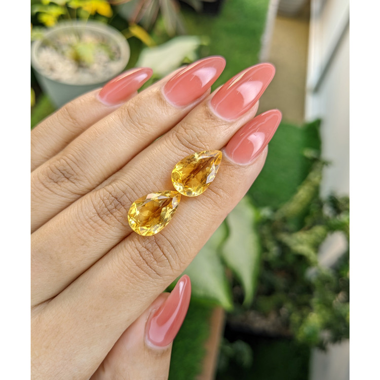 9.87 Ct.Tw. Citrine Pair from Brazil