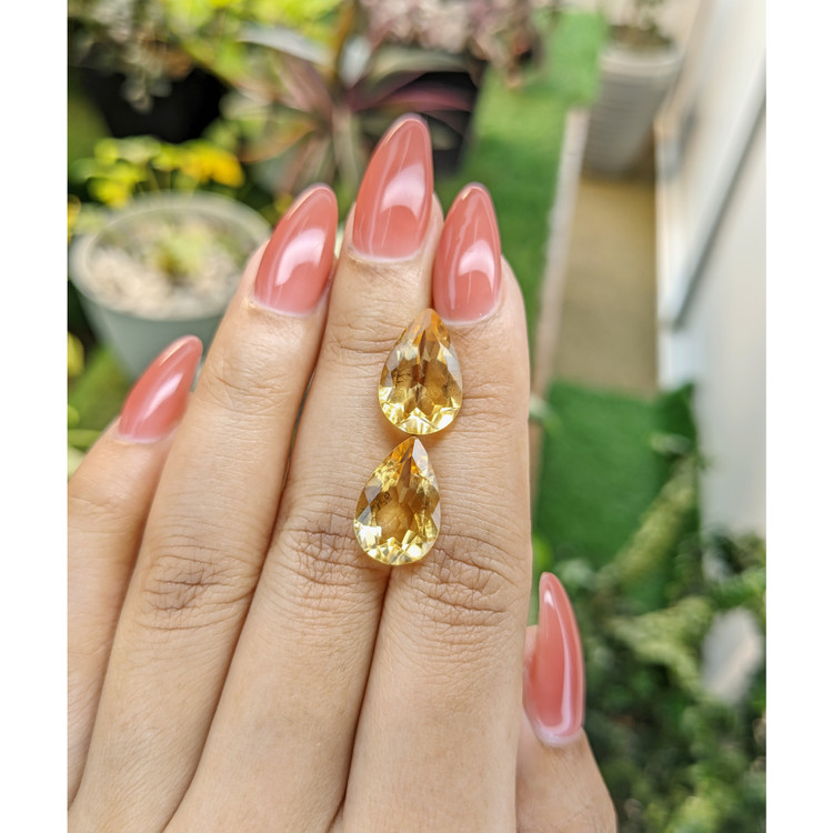 9.45 Ct.Tw. Citrine Pair from Brazil