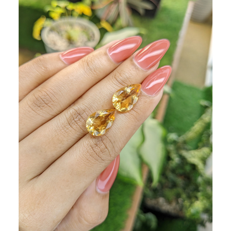 9.45 Ct.Tw. Citrine Pair from Brazil