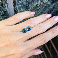 2.82&nbsp;Ct.Tw.Total Carat Weight Bluish Green Sapphire Pair from Madagascar Life Style