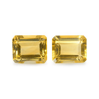 8.57 Ct.Tw. Emerald Cut Citrine Pair