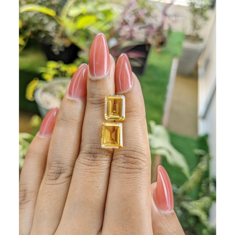 7.42 Ct.Tw. Citrine Pair from Brazil