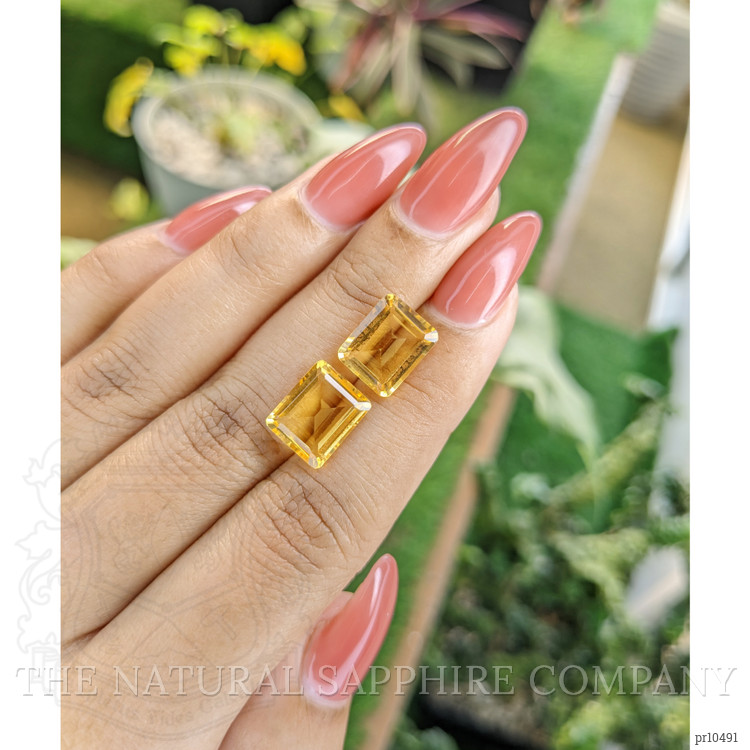 7.42 Ct.Tw. Citrine Pair from Brazil