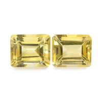 9.59 Ct.Tw. Emerald Cut Citrine Pair