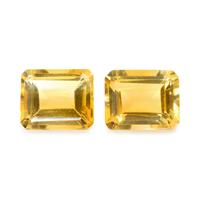 8.22 Ct.Tw. Emerald Cut Citrine Pair