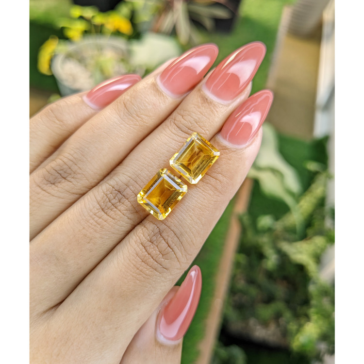 8.22 Ct.Tw. Citrine Pair from Brazil