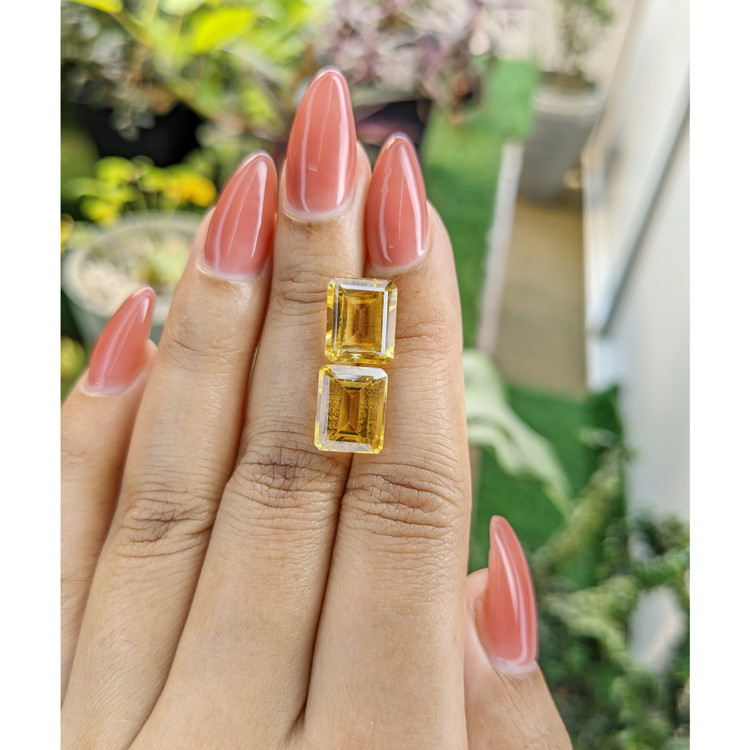 9.25 Ct.Tw. Citrine Pair from Brazil