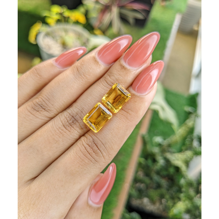 9.25 Ct.Tw. Citrine Pair from Brazil