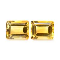8.61 Ct.Tw. Emerald Cut Citrine Pair