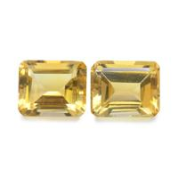 9.53 Ct.Tw. Emerald Cut Citrine Pair