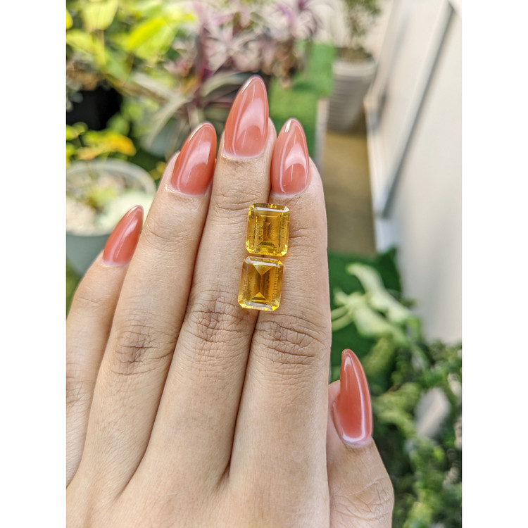 7.86 Ct.Tw. Citrine Pair from Brazil