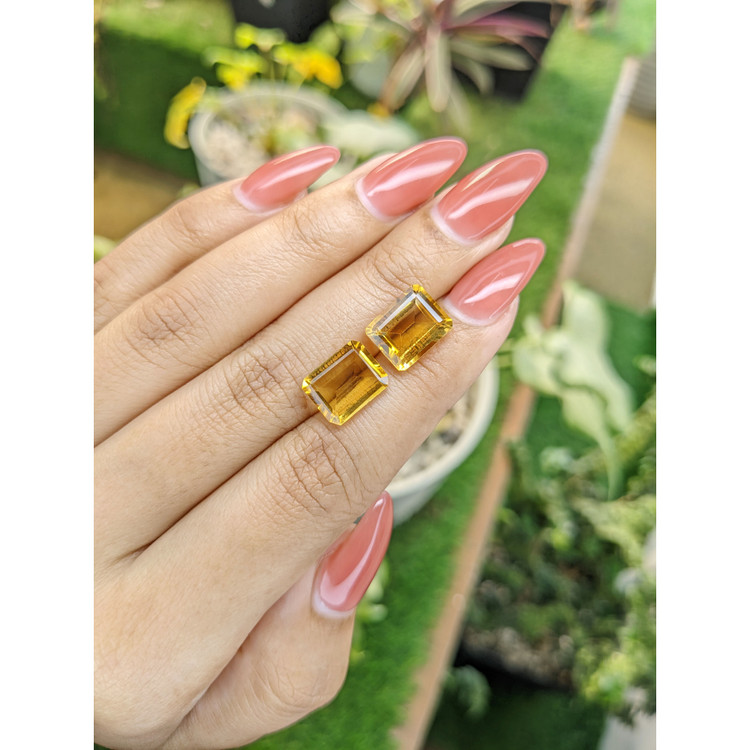 7.78 Ct.Tw. Citrine Pair from Brazil