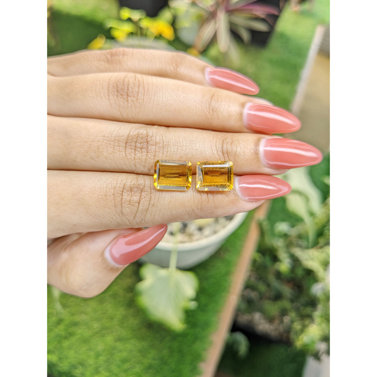 7.78 Ct.Tw. Citrine Pair from Brazil