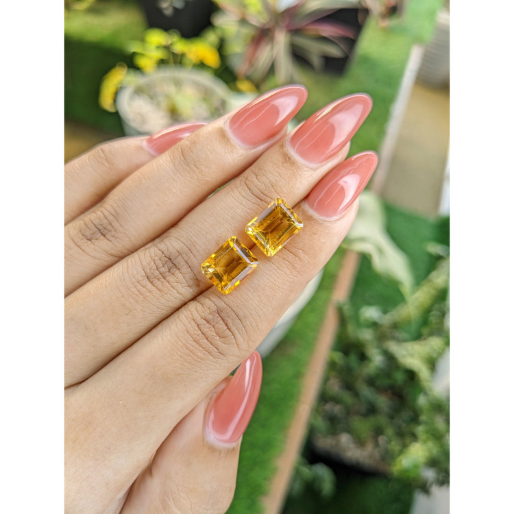 7.46 Ct.Tw. Citrine Pair from Brazil