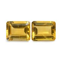 7.73 Ct.Tw. Emerald Cut Citrine Pair