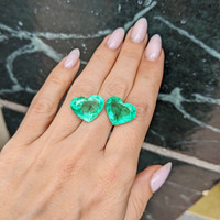 19.16 Ct.Tw.Total Carat Weight Emerald Pair from Colombia Life Style