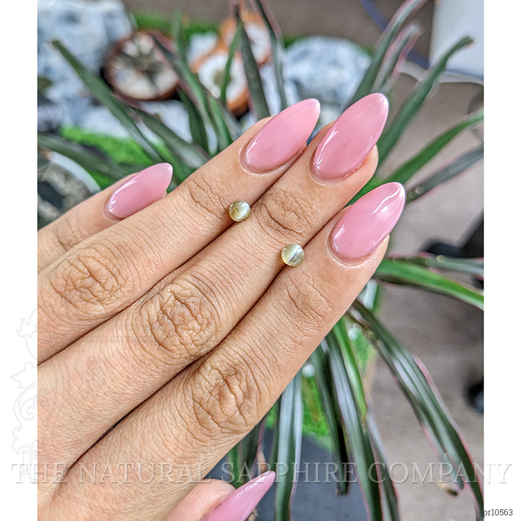 1.32 Ct.Tw. Cabochon Chrysoberyl Pair from Ceylon (Sri Lanka)