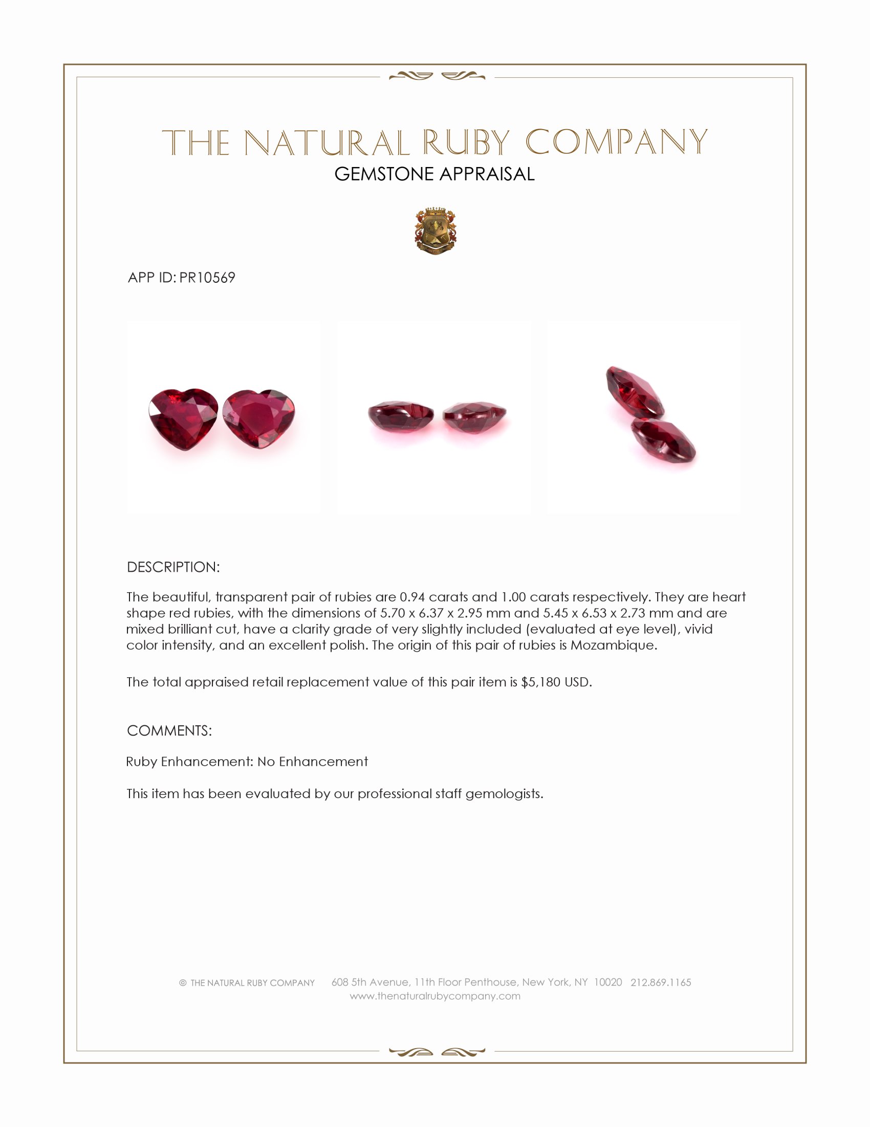 1.94 Ct.Tw. Ruby Pair from Mozambique
