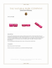 1.79 Ct.Tw.Total Carat Weight Ruby Pair from Mozambique Appraisal