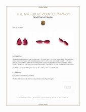 2.26 Ct.Tw.Total Carat Weight Ruby Pair from Mozambique Appraisal