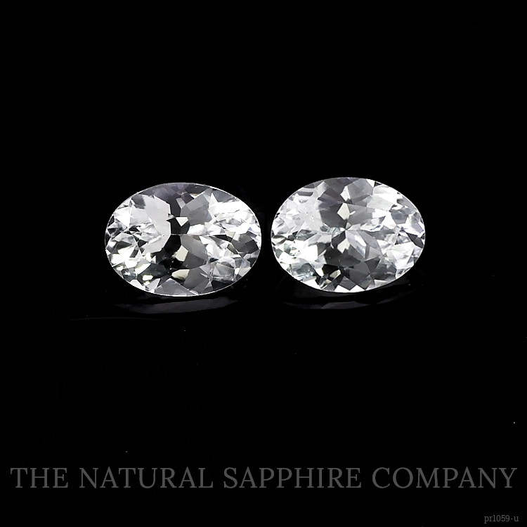 1.87 Ct.Tw. White Sapphire Pair from Ceylon (Sri Lanka)