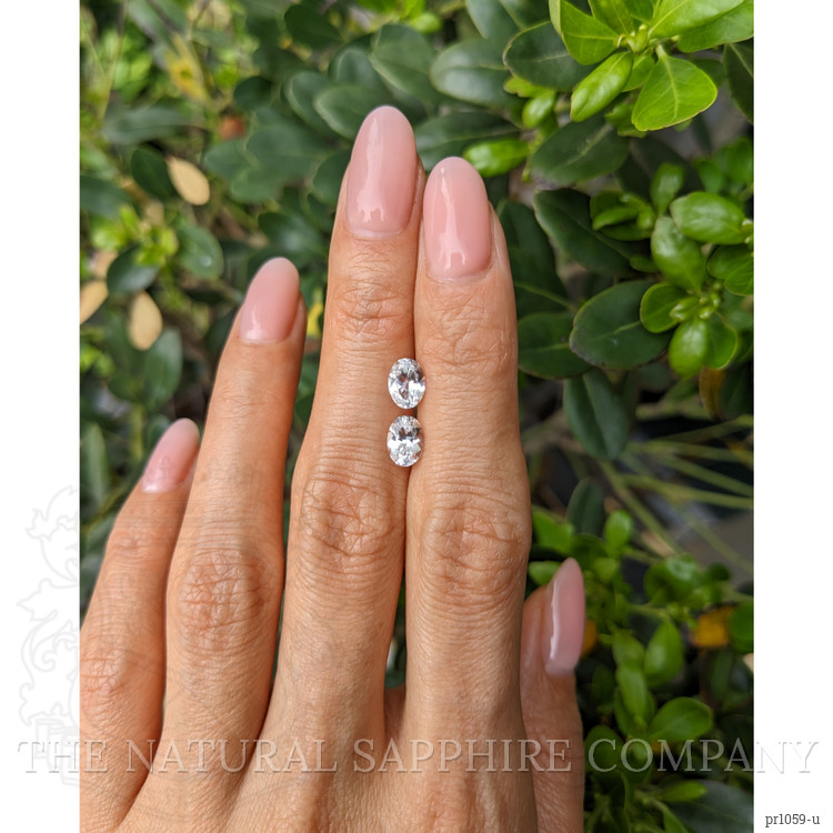 1.87 Ct.Tw. White Sapphire Pair from Ceylon (Sri Lanka)