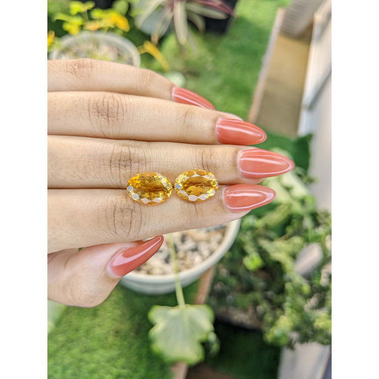 9.58 Ct.Tw. Citrine Pair from Brazil