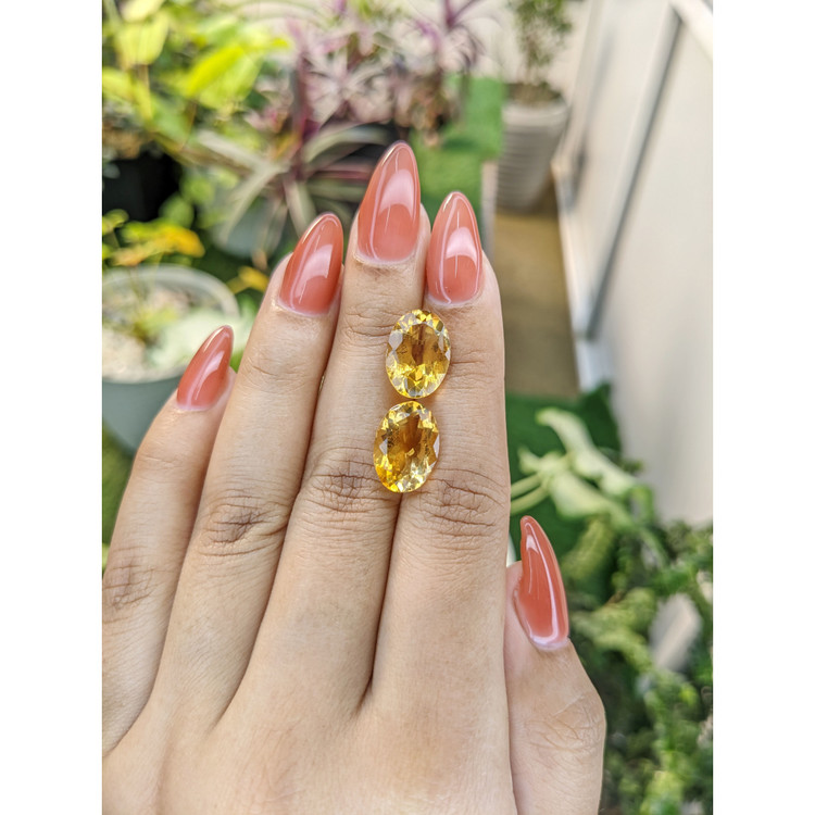 9.58 Ct.Tw. Citrine Pair from Brazil