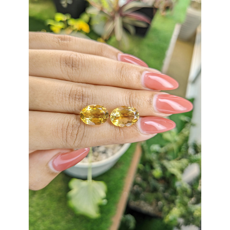 9.32 Ct.Tw. Citrine Pair from Brazil