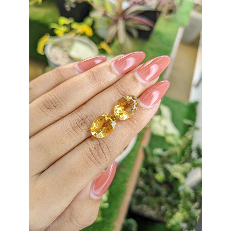 9.32 Ct.Tw. Citrine Pair from Brazil