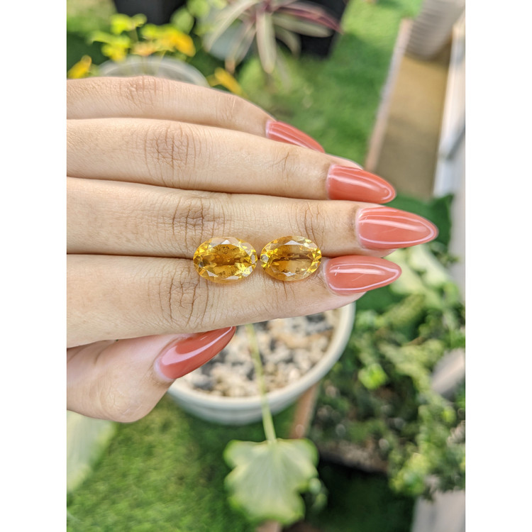 9.80 Ct.Tw. Citrine Pair from Brazil