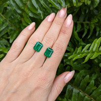 6.35 Ct.Tw.Total Carat Weight Emerald Pair from Colombia Life Style