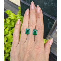 6.35 Ct.Tw.Total Carat Weight Emerald Pair from Colombia Life Style