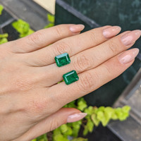 6.35 Ct.Tw.Total Carat Weight Emerald Pair from Colombia Life Style
