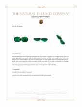 9.47 Ct.Tw.Total Carat Weight Emerald Pair from Colombia Appraisal
