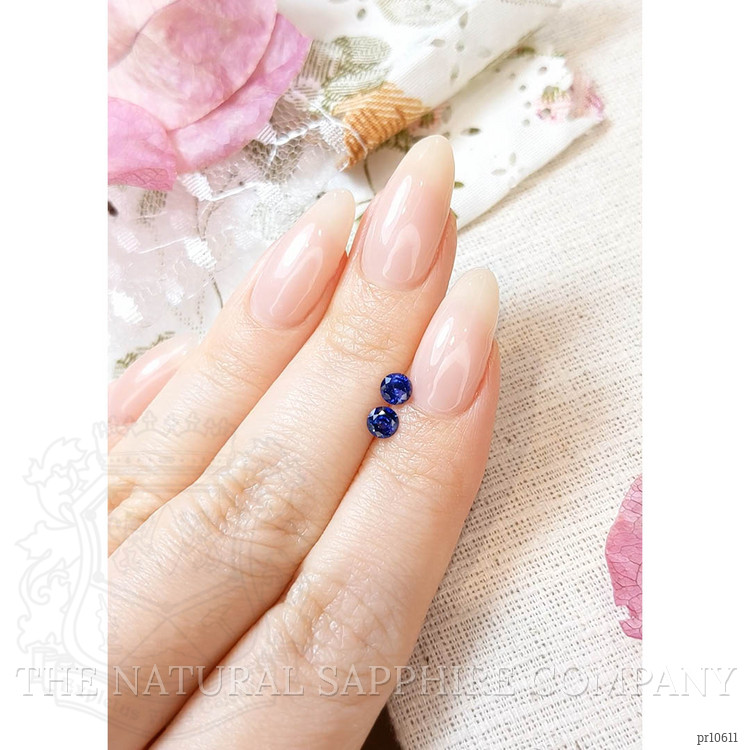 0.64 Ct.Tw. Blue Sapphire Pair from Ceylon (Sri Lanka)