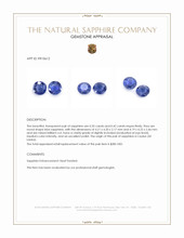 0.77 Ct.Tw.Total Carat Weight Blue Sapphire Pair from Ceylon (Sri Lanka) Appraisal